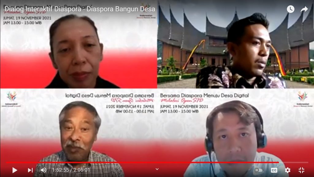 Webinar OpenDesa bersama Indonesia Diaspora Network (IDN) Global dengan Tema "Diaspora Membangun Desa", Jumat (19/11/2021)